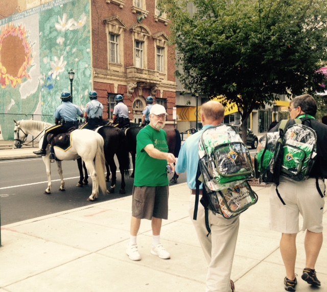Ron Handing Out Tracts